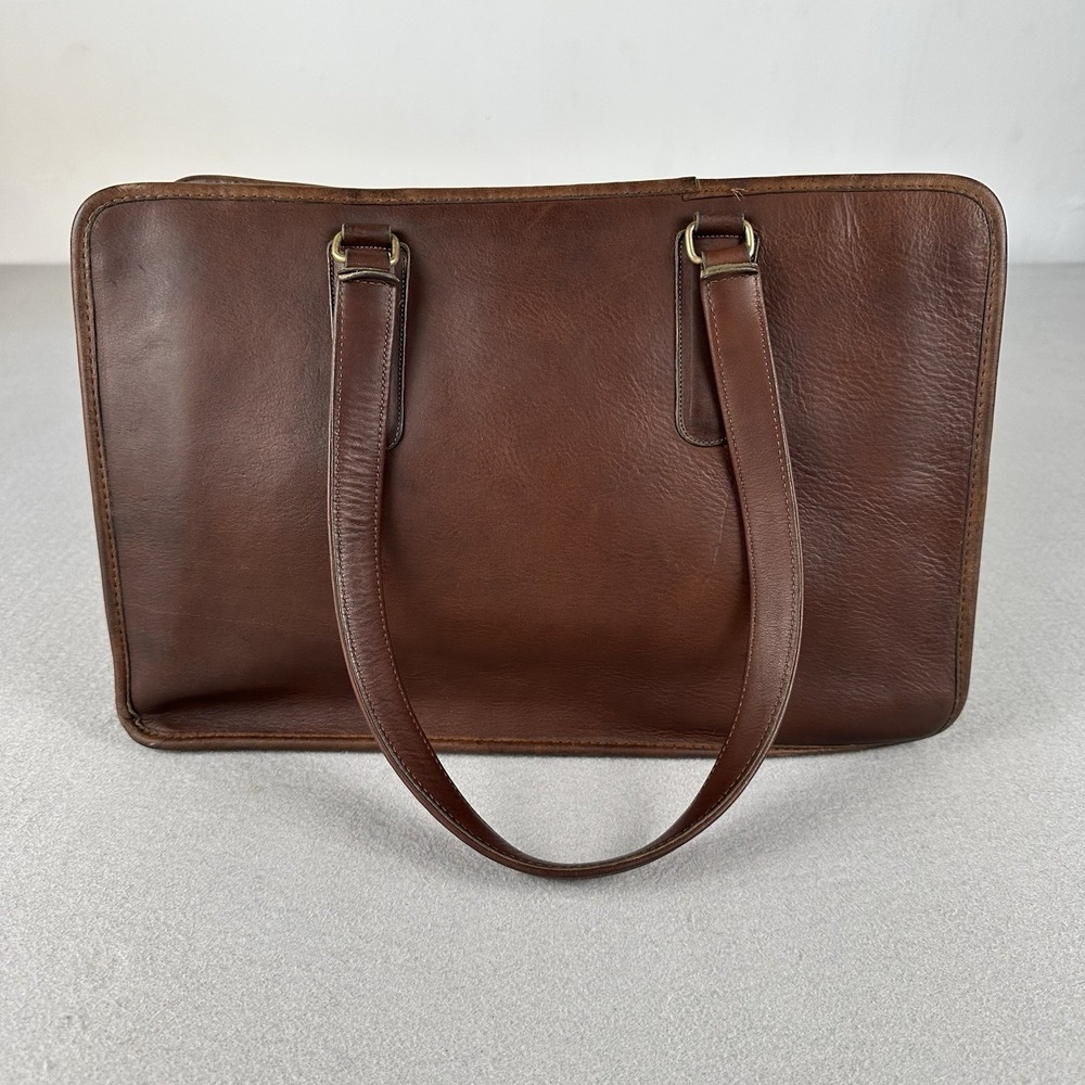 Coach Marketing Tote Bag Brown Leather 9665 Vintage NYC Creed USA Made Irregular